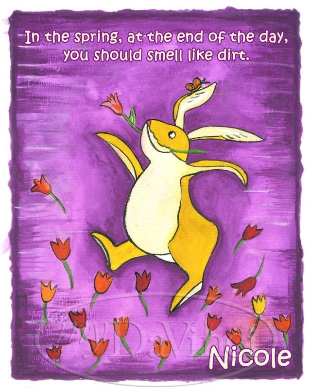 Silly Little Rabbit Watercolor Print with Custom Text