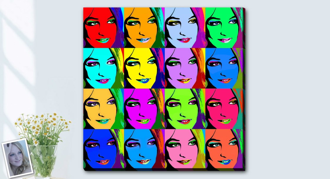 Pop Art 16 Panels from Photos | myDaVinci