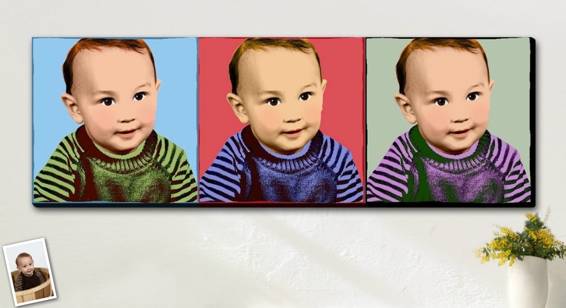 Pop Art 3 Panels from Photos | myDaVinci