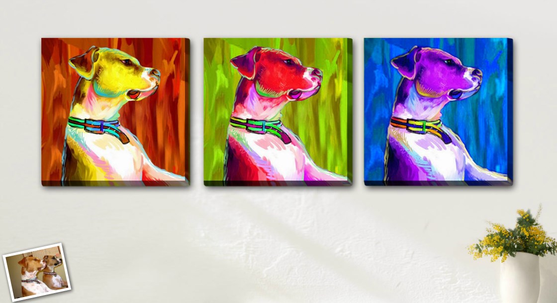 Pop Art 3 Panels from Photos | myDaVinci