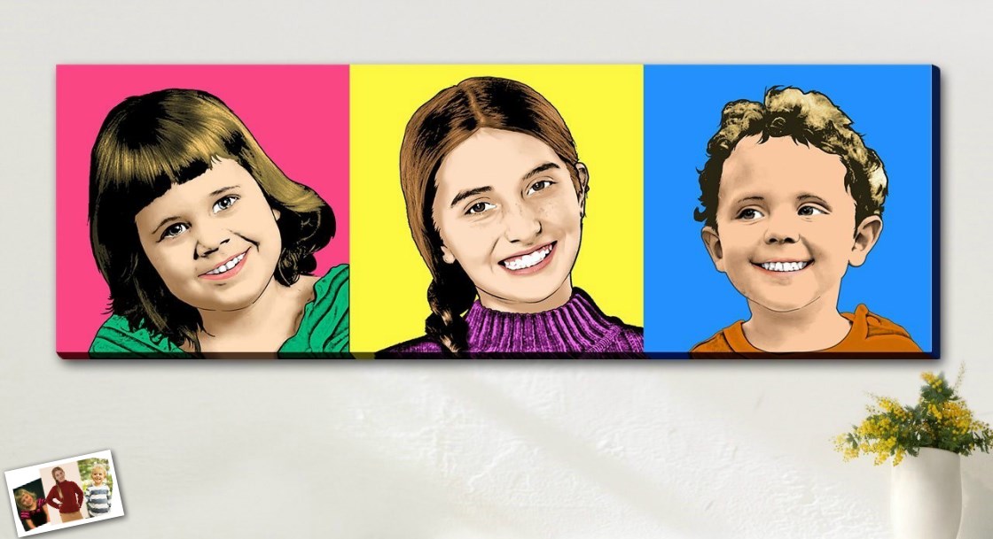 Pop Art 3 Panels from Photos | myDaVinci