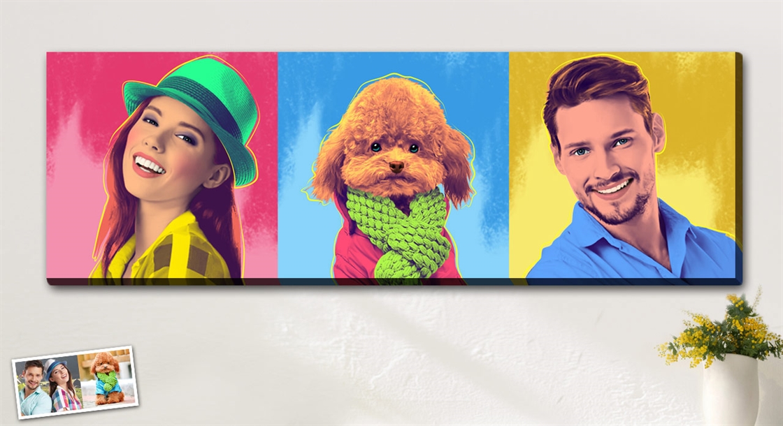 Pop Art 3 Panels from Photos | myDaVinci