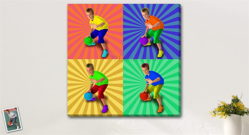 Pop Art 4 Panels from Photos | myDaVinci