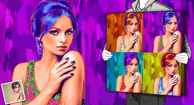 Pop Art 4 Panels from Photos | myDaVinci