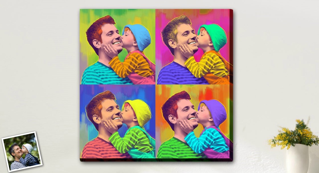 Pop Art 4 Panels from Photos | myDaVinci