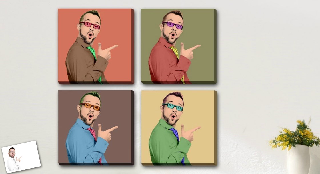 Pop Art 4 Panels from Photos | myDaVinci