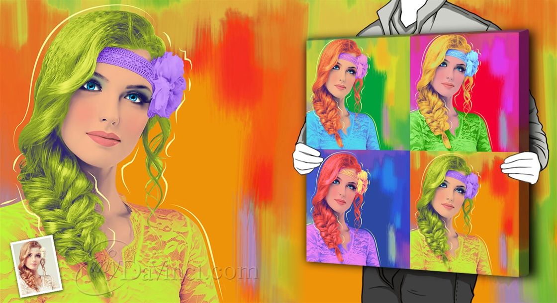Pop Art 4 Panels from Photos | myDaVinci