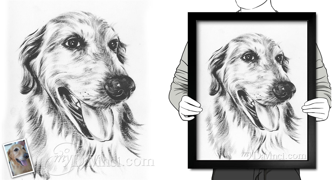 Hand Painted Ink Rendering Portraits from Photos | myDaVinci