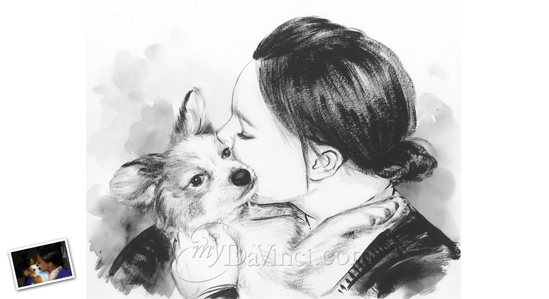 Hand Painted Ink Rendering from Photos | myDaVinci
