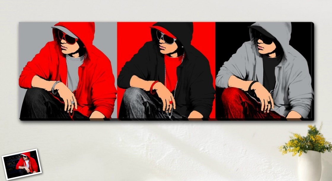 Pop Art 3 Panels from Photos | myDaVinci