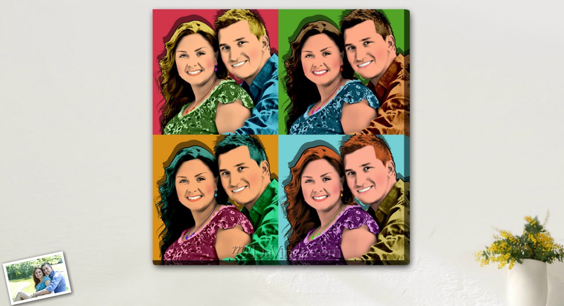 Pop Art 4 Panels from Photos | myDaVinci