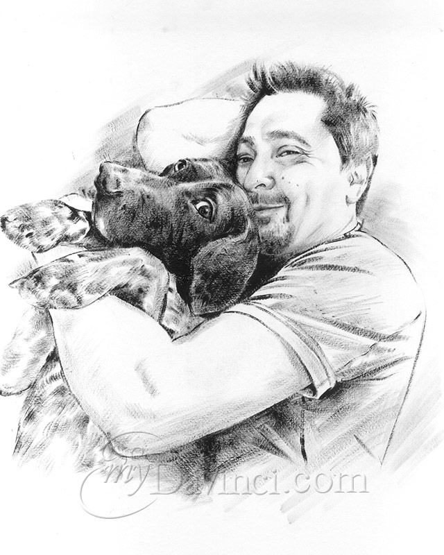 Hand Painted Ink Rendering Portraits from Photos