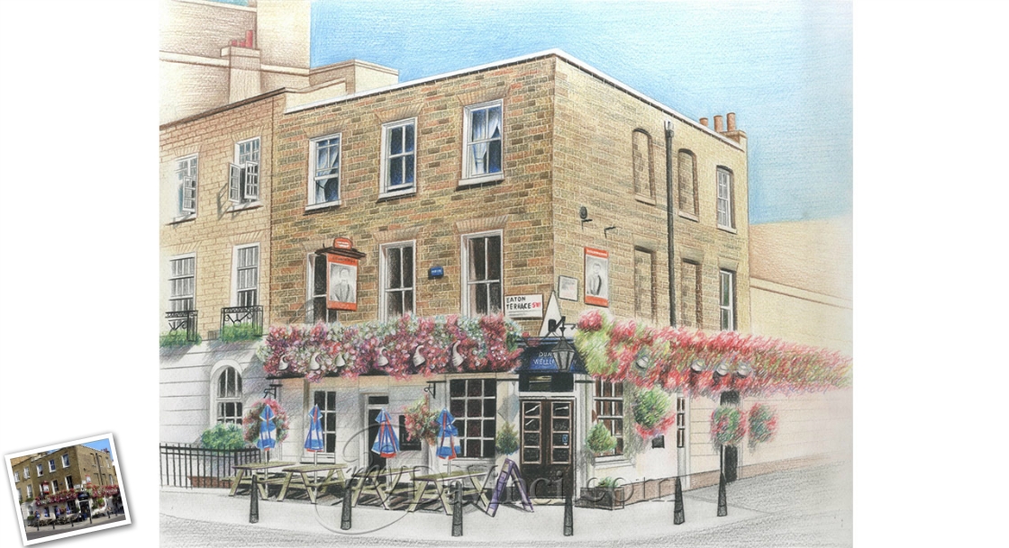 Color Pencil Sketch Portrait of A Brick Business Building at the Corner of A Street,by myDaVinci | myDaVinci