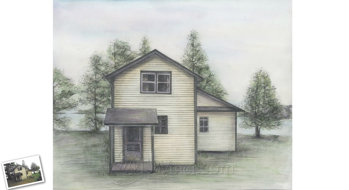 Hand Drawn Vintage DaVinci Sketch of A Small Sing House,by myDaVinci | myDaVinci