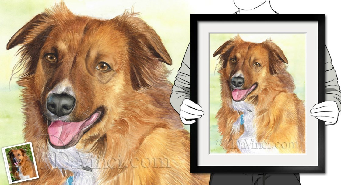 Hand Painted Watercolor of A Brown Dog from Its Photo | myDaVinci