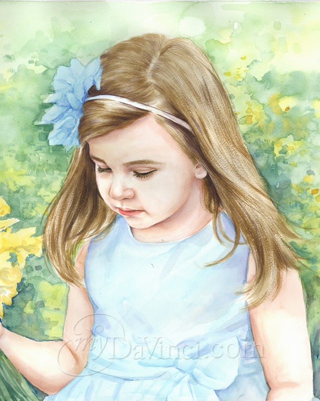 Custom watercolor child portrait,hand painted from photo,original watercolor painting,gift idea,kid portrait,baby portrait,real physical art