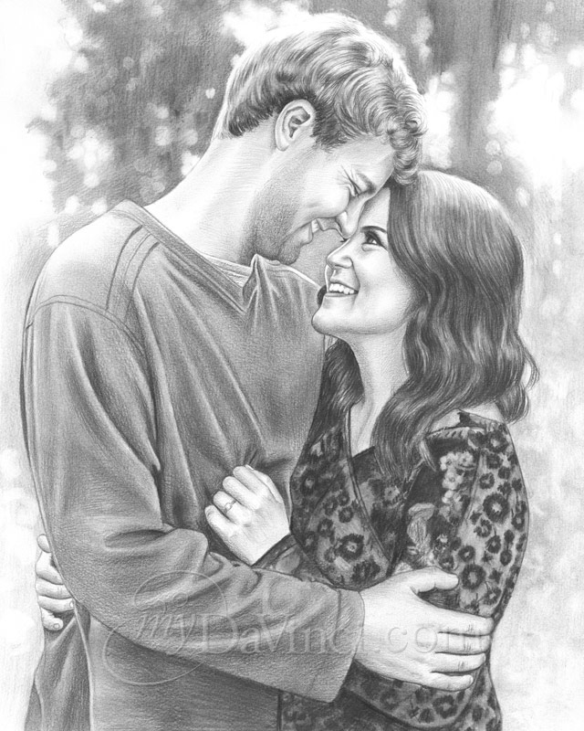 Best Wedding Gifts for Couple Romantic Art Pencil Drawing 