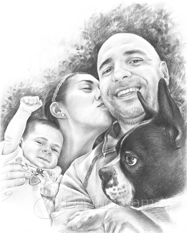 Charcoal Art & Collectibles Drawing & Illustration Custom Family Portrait  Personalized family reunion gift Sketch Drawing from photo eolane.ee