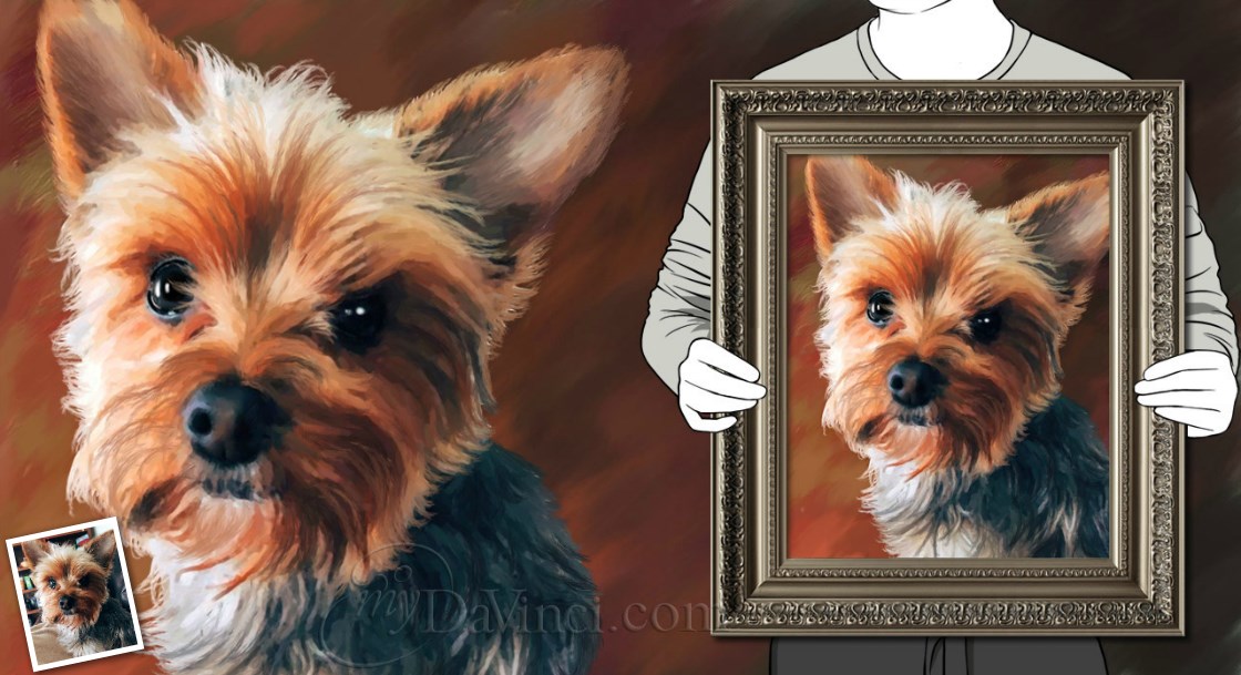 Oil Painting Giclee of A Cute Dog from Its Headshot Photo,by myDaVinci | myDaVinci