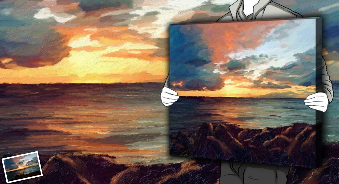 Oil Painting Giclee Of Sunset By Sea from A Photo | myDaVinci