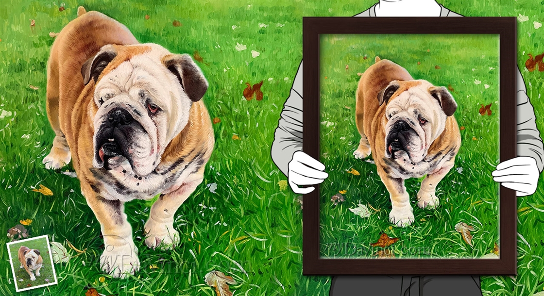 Hand Painted Dog Oil Portrait from Photo,by myDaVinci | myDaVinci