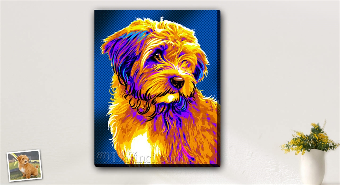 Roy's Pop Portrait of A Cute Dog with Sharp Colors and Modern Look,by myDaVinci | myDaVinci