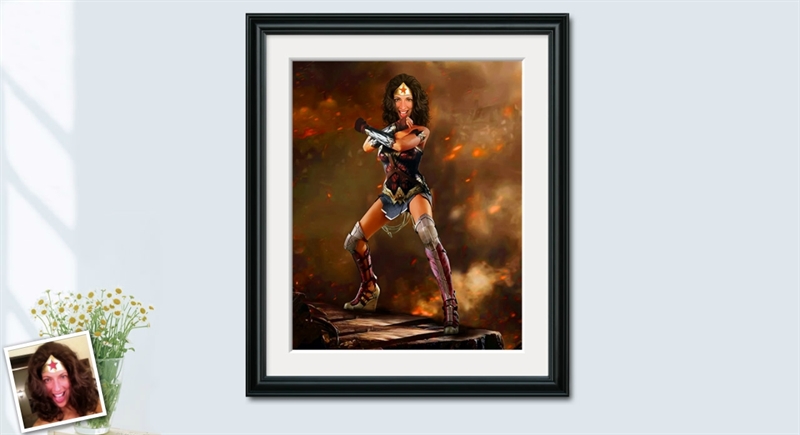 Custom Caricature of Superwoman from Photo,by myDaVinci | myDaVinci