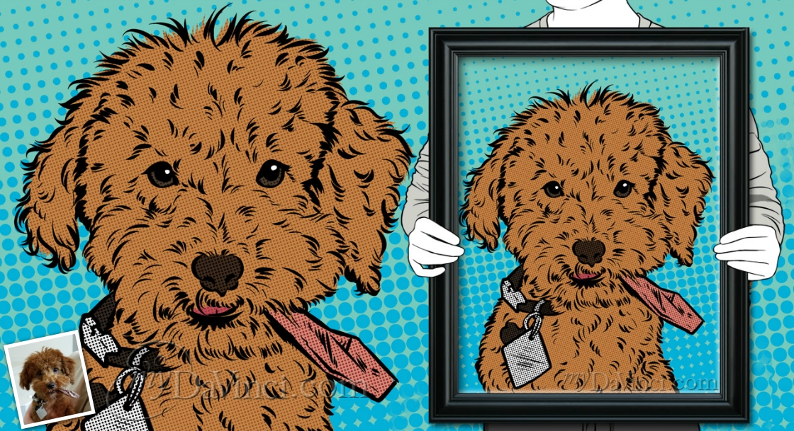 Comic Book of A Brown Haired Dog from Photo, by myDaVinci | myDaVinci