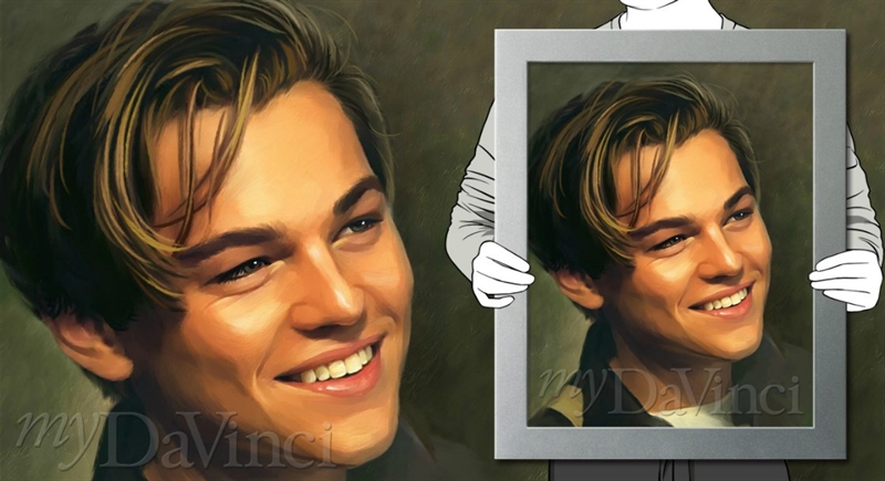 Leonardo DiCaprio in Titanic Oil Painting Giclee,by myDaVinci | myDaVinci