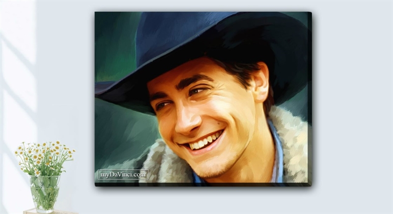 Jake Gyllenhaal Oil Painting Giclee as Jack in Brokeback Mountain,by myDaVinci | myDaVinci