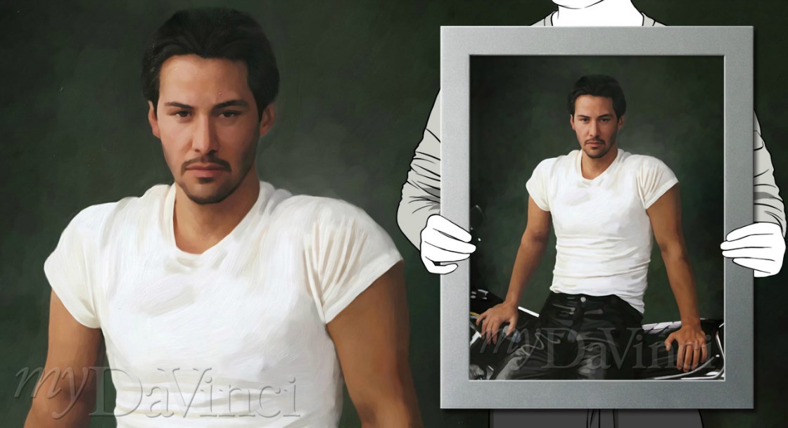 Keanu Reeves Oil Painting Giclee,by myDaVinci | myDaVinci