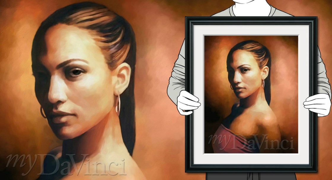 Jennifer Lopez Oil Painting Giclee,by myDaVinci | myDaVinci