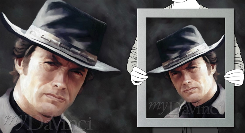 Clint Eastwood Oil Painting Giclee,by myDaVinci | myDaVinci