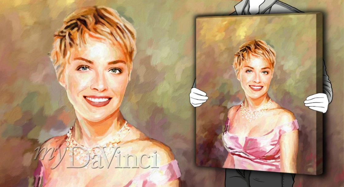 Sharon Stone Oil Painting Giclee | myDaVinci
