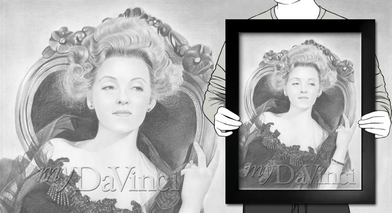 Bette Davis Pencil Sketch Print,by myDaVinci | myDaVinci