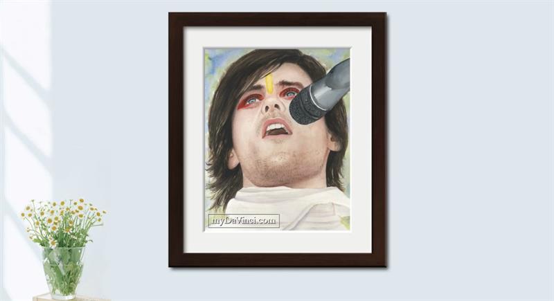 Jarod Leto of Thirty Seconds to Mars Watercolor Print | myDaVinci