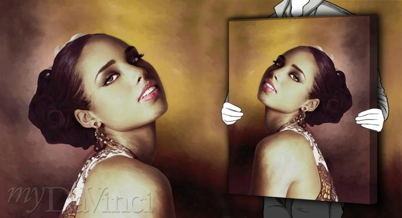 Alicia Keys Oil Painting Giclee | myDaVinci