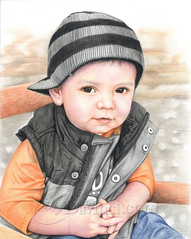 Portrait Drawing MY DAUGHTER AT AGE TWO 