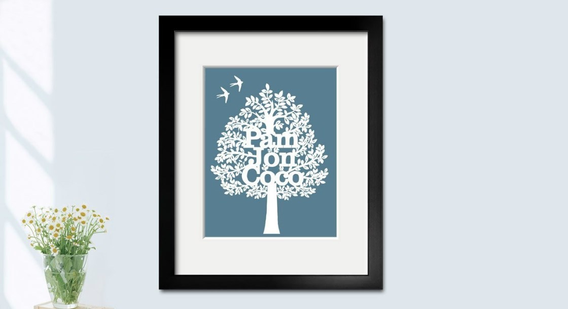 Paper Cut Family Tree with Blue Background,by myDaVinci | myDaVinci