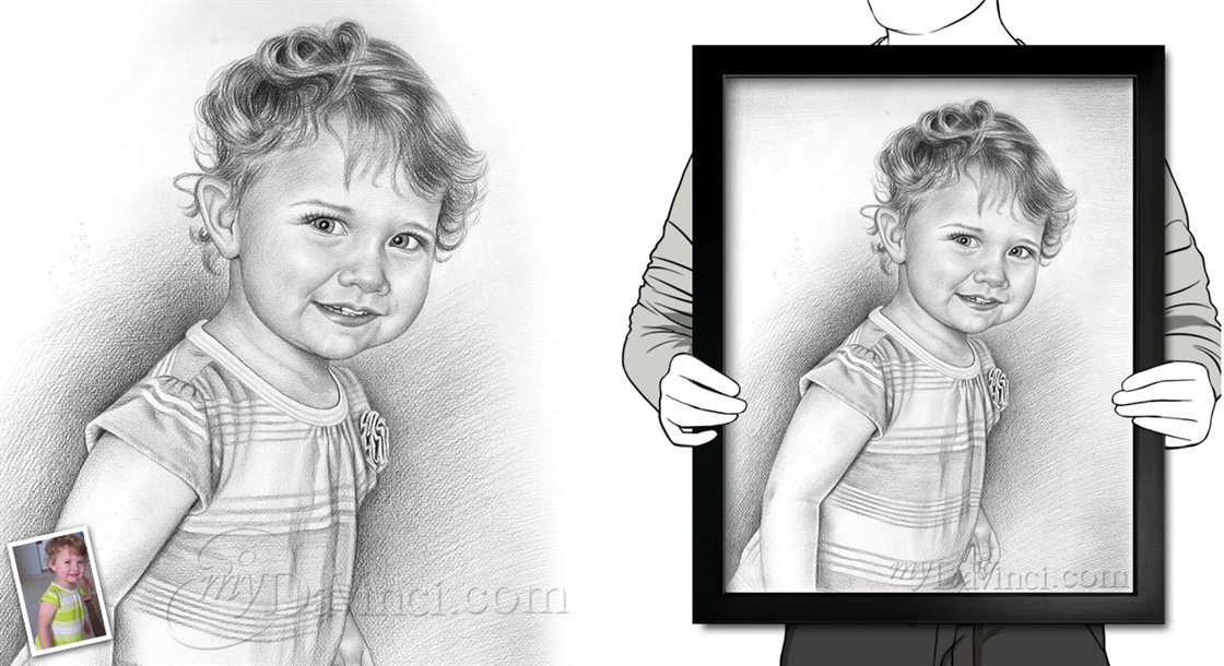 Hand Drawn Pencil Portraits from Photos,by myDaVinci | myDaVinci