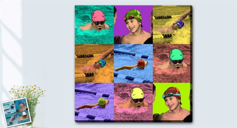 Pop Art 9 Panels from Photos | myDaVinci