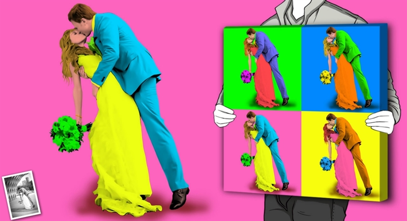 Pop Art 4 Panels from Photos | myDaVinci