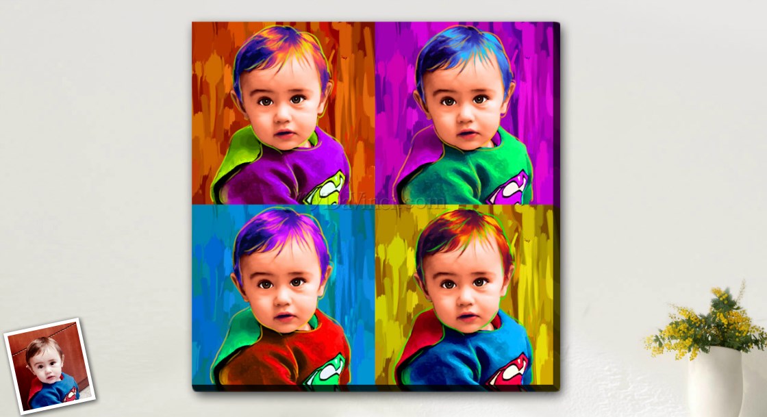 Pop Art 4 Panels from Photos | myDaVinci