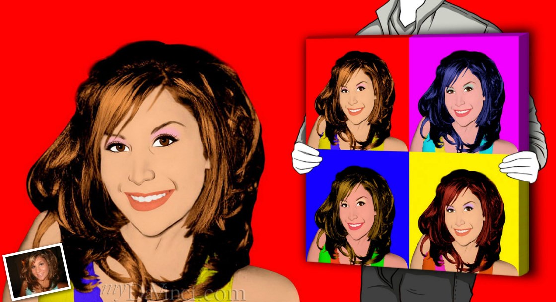 Custom Pop Art Portrait in Warhol Style,by myDaVinci | myDaVinci