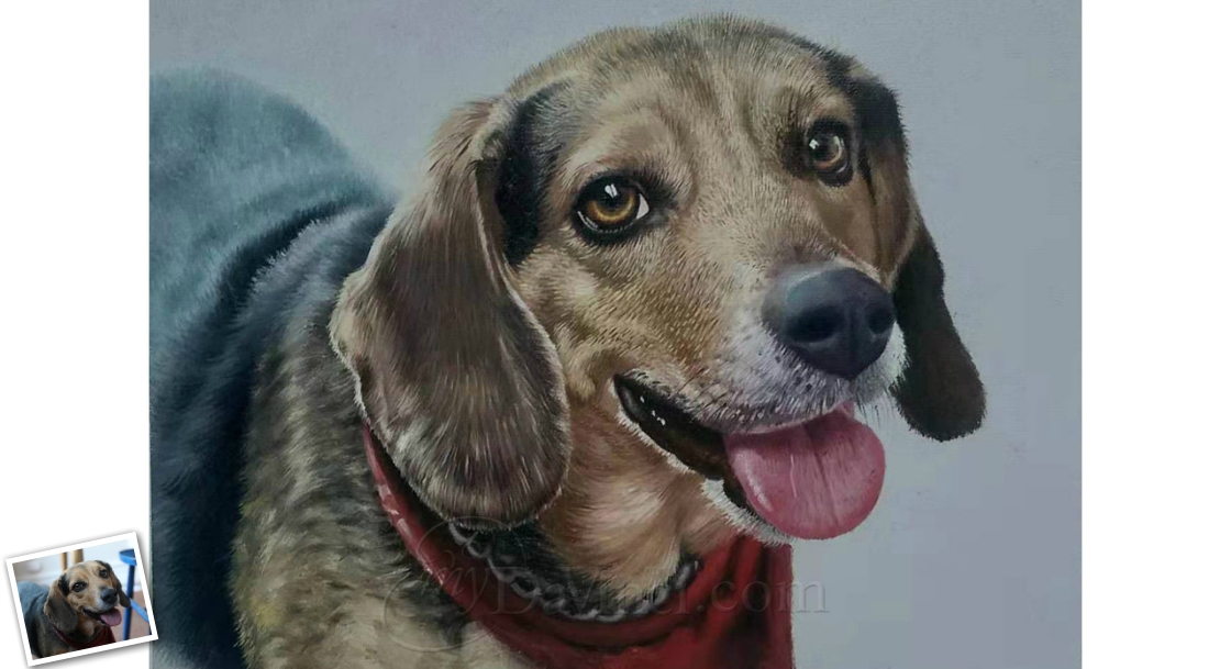 Hand Painted Oil Painting Dog Portraits from Photos,by myDaVinci | myDaVinci