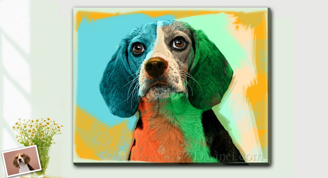 Expressive Pop Art Dog Portrait with Modern Look,by myDaVinci | myDaVinci