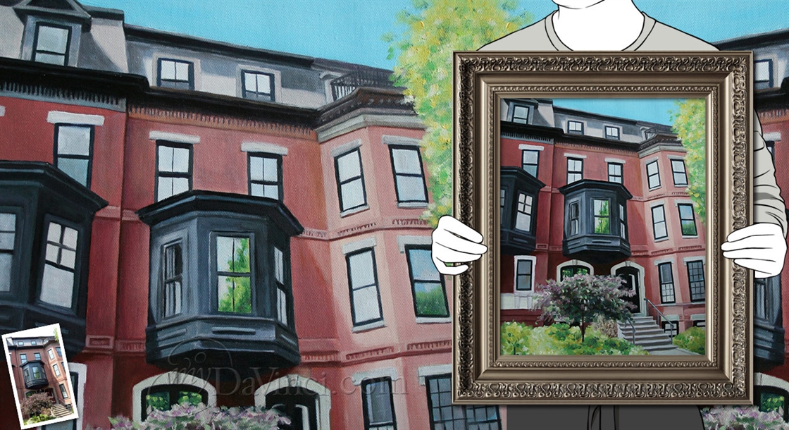 Hand Painted House Oil Portrait from Photo,by myDaVinci | myDaVinci