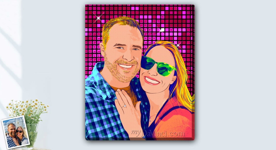 Roy's Pop Art Portrait of A Happy Couple,by myDaVinci | myDaVinci