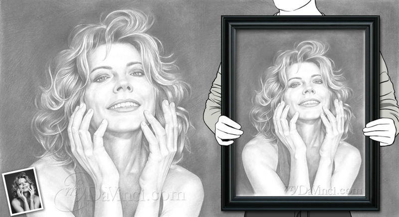 Hand Drawn Pencil Sketch Portrait of A Pretty Woman from A Headshot Photo | myDaVinci