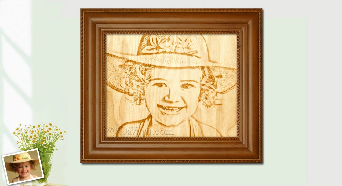 Photo Wood Engraving,Wood Burning Portraits from Photos,by myDaVinci | myDaVinci